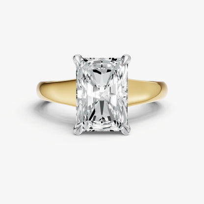 Radiant Solitaire Engagement Ring with Reverse Tapered Band