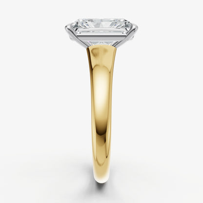 Radiant Solitaire Engagement Ring with Reverse Tapered Band