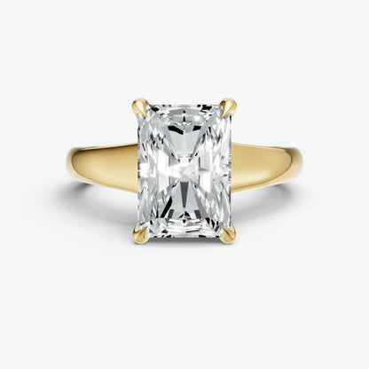 Radiant Solitaire Engagement Ring with Reverse Tapered Band