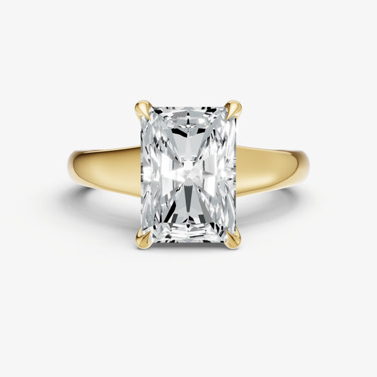 Radiant Solitaire Engagement Ring with Reverse Tapered Band