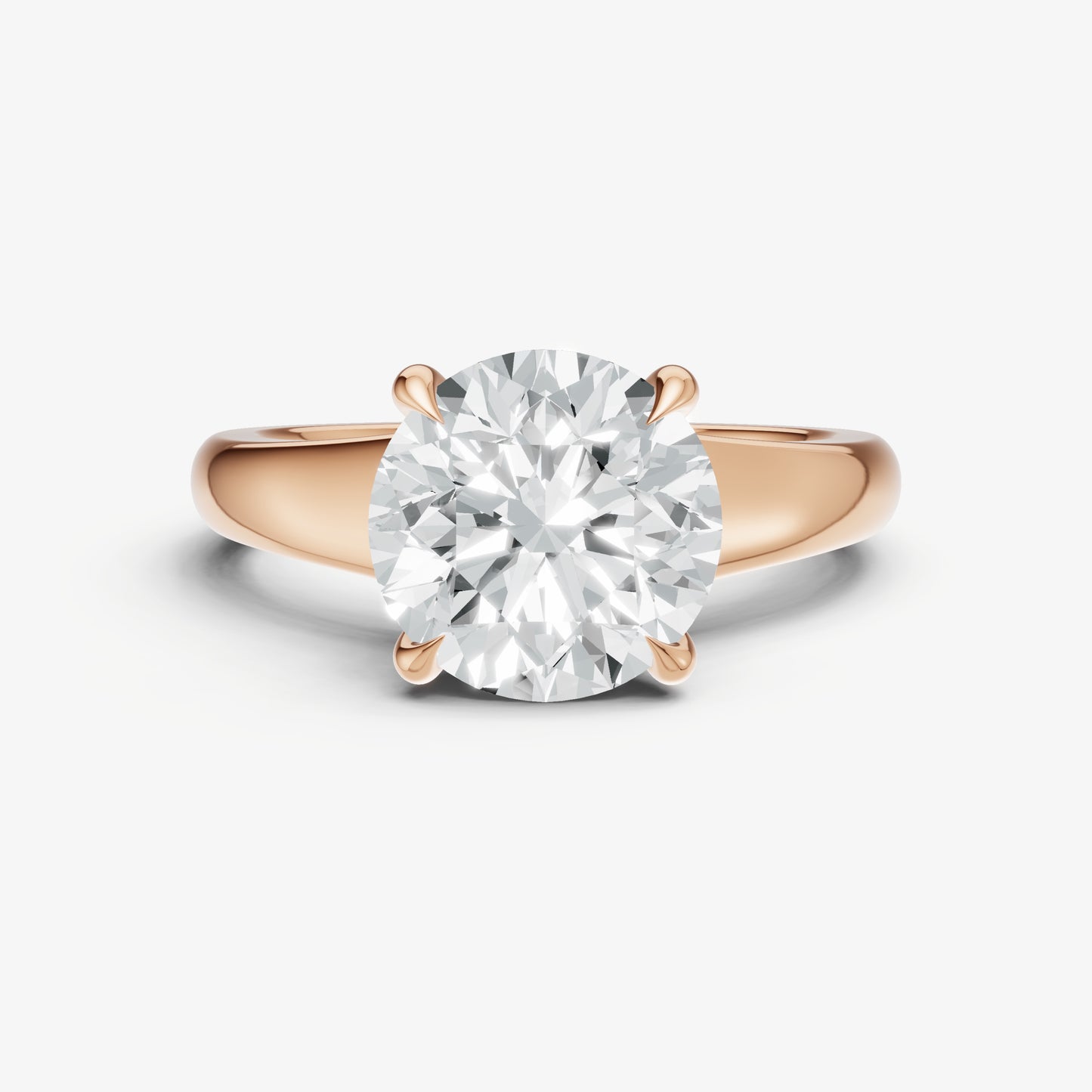 Round Solitaire Engagement Ring with Reverse Tapered Band