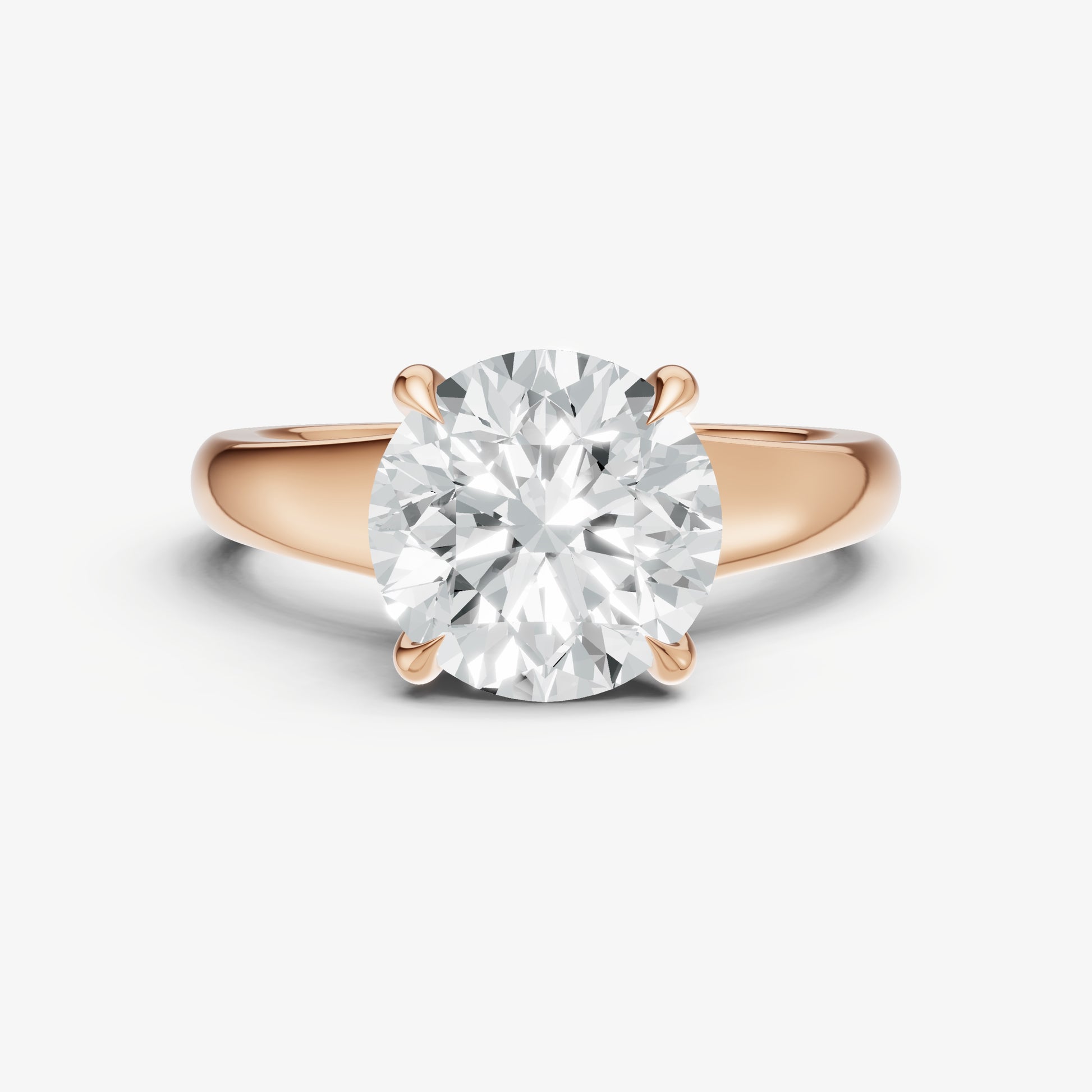 Round Solitaire Engagement Ring with Reverse Tapered Band