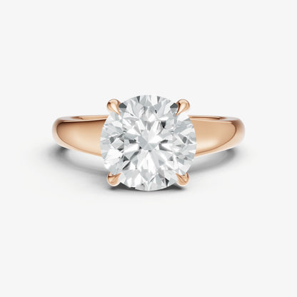 Round Solitaire Engagement Ring with Reverse Tapered Band