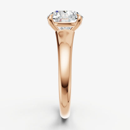 Round Solitaire Engagement Ring with Reverse Tapered Band