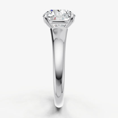 Round Solitaire Engagement Ring with Reverse Tapered Band