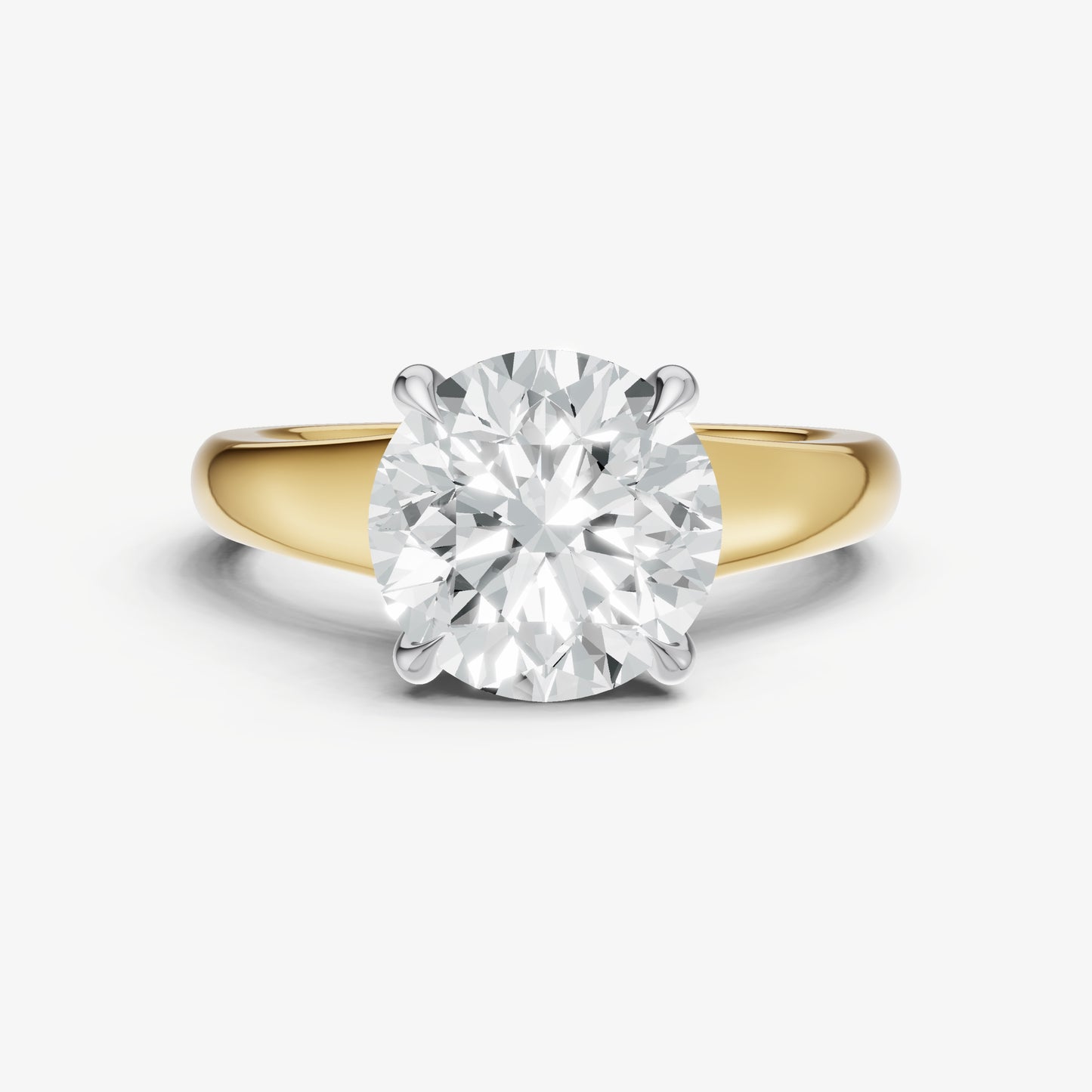 Round Solitaire Engagement Ring with Reverse Tapered Band