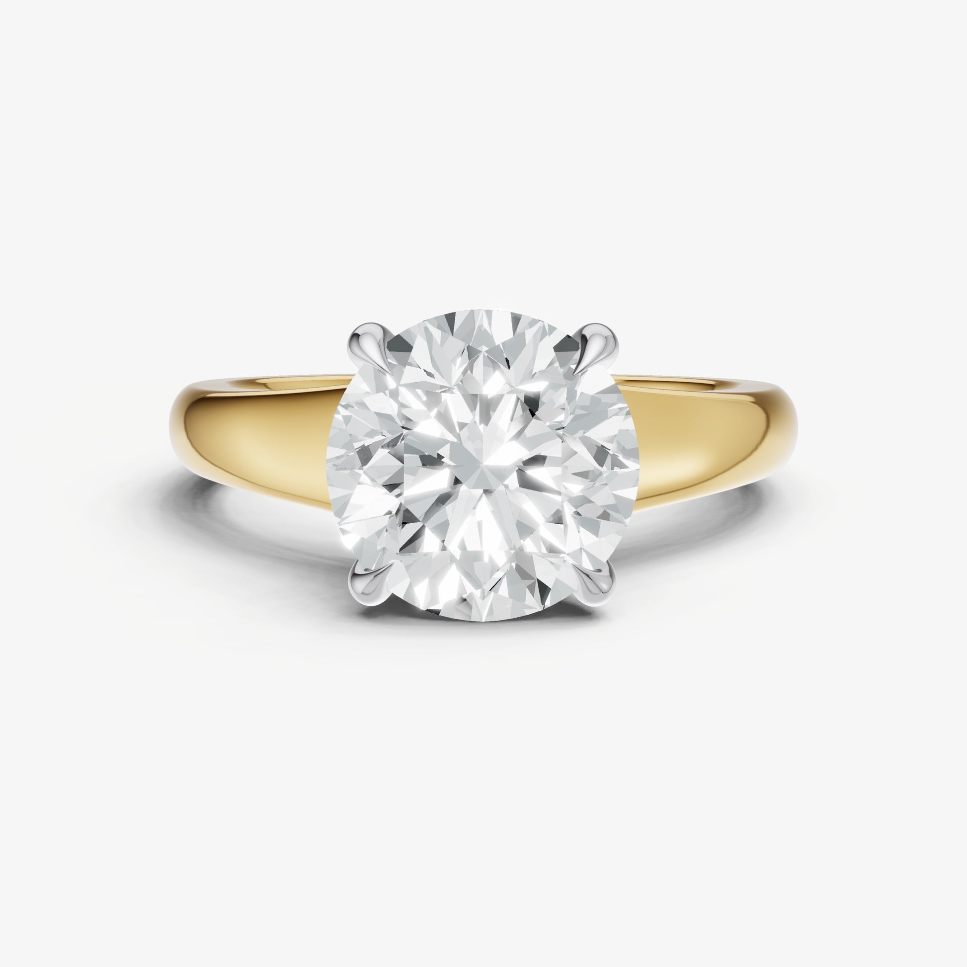 Round Solitaire Engagement Ring with Reverse Tapered Band