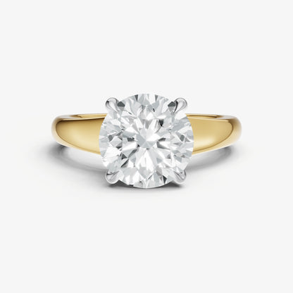 Round Solitaire Engagement Ring with Reverse Tapered Band