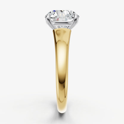 Round Solitaire Engagement Ring with Reverse Tapered Band