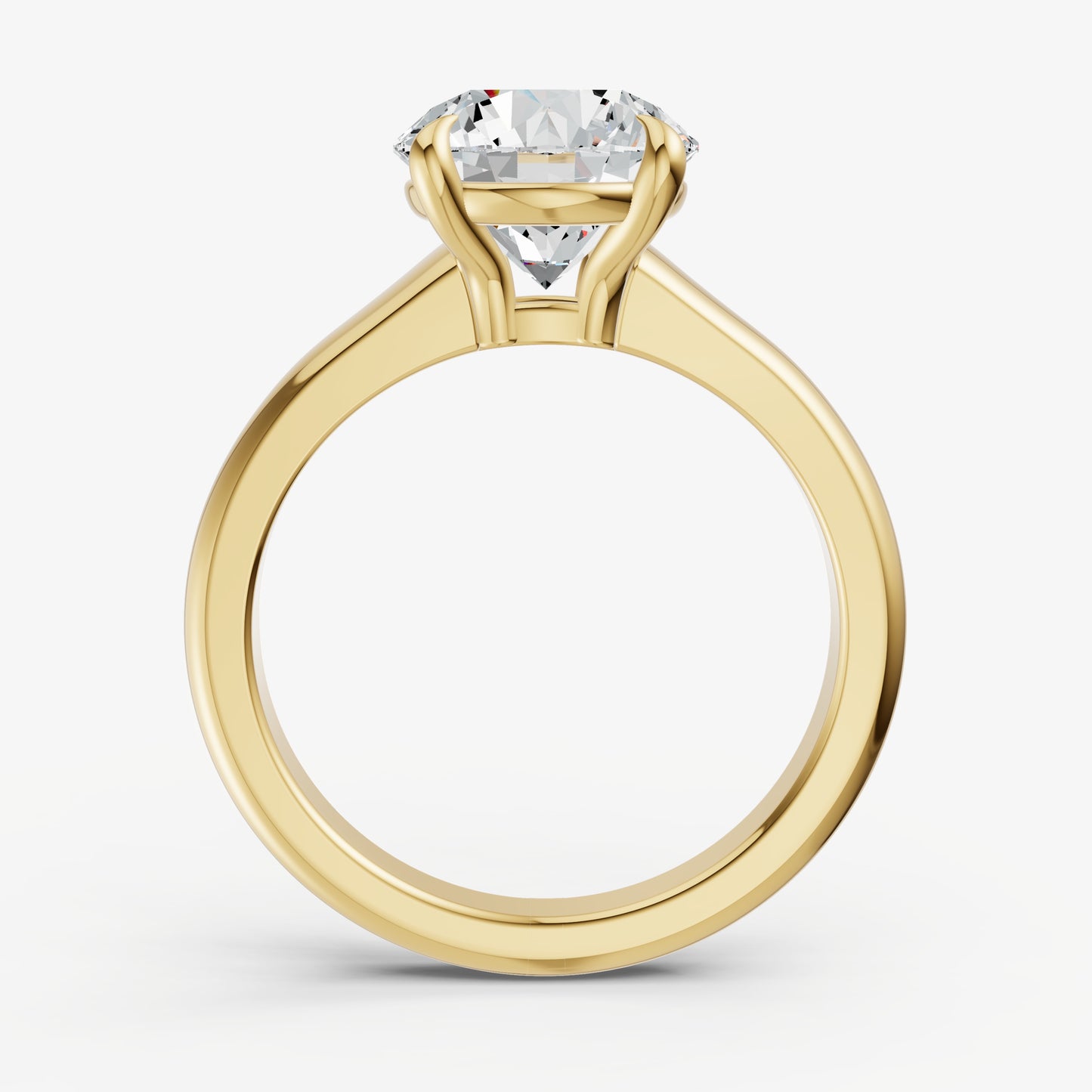 Round Solitaire Engagement Ring with Reverse Tapered Band