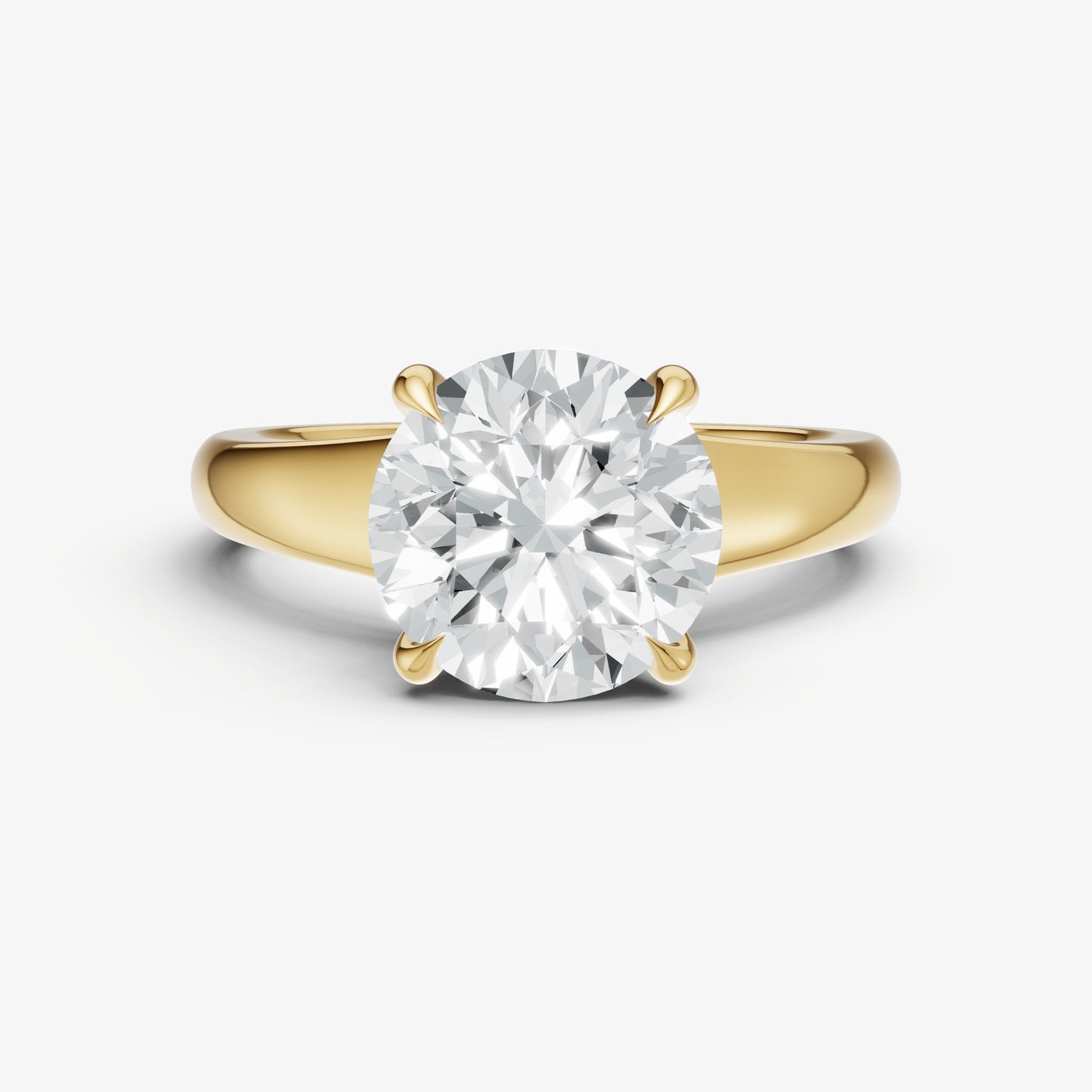 Round Solitaire Engagement Ring with Reverse Tapered Band