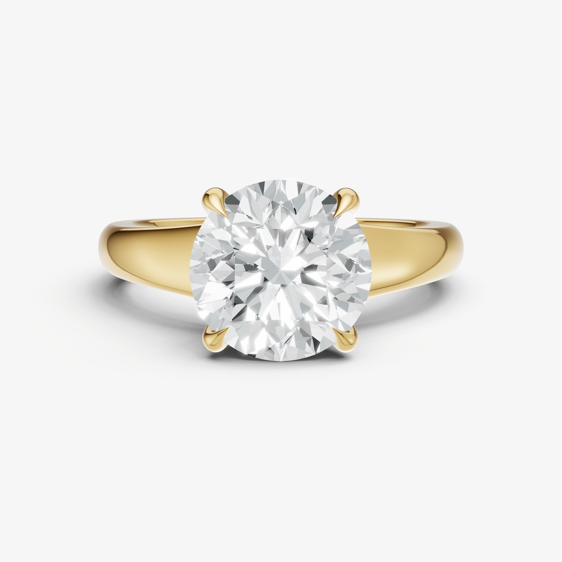 Round Solitaire Engagement Ring with Reverse Tapered Band