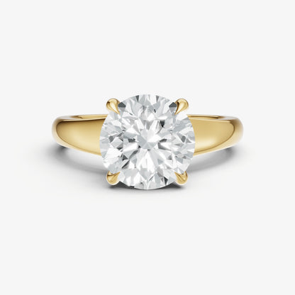 Round Solitaire Engagement Ring with Reverse Tapered Band