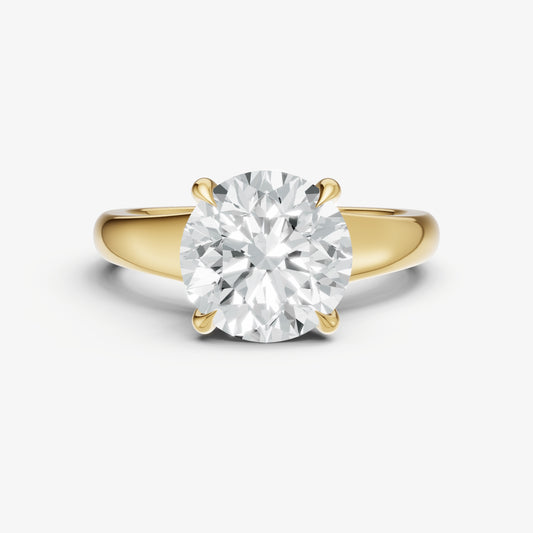 Round Solitaire Engagement Ring with Reverse Tapered Band