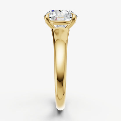 Round Solitaire Engagement Ring with Reverse Tapered Band
