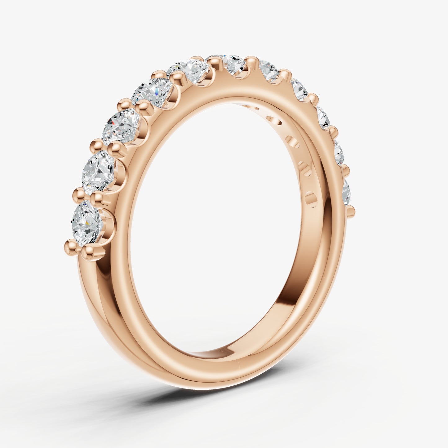 Shared Claw 0.10ct (10pt) Round Diamond Band