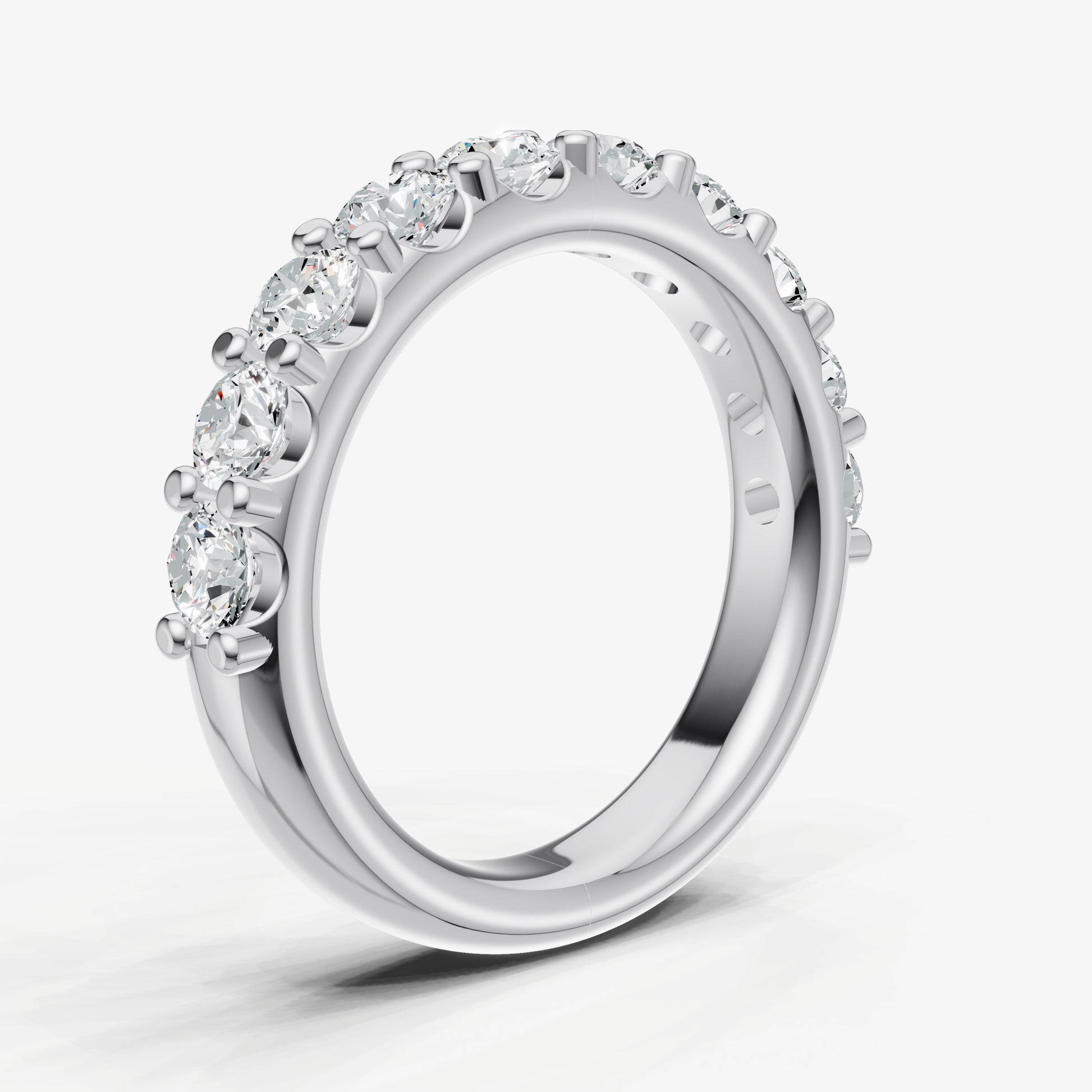 Shared Claw 0.15ct (15pt) Round Diamond Band