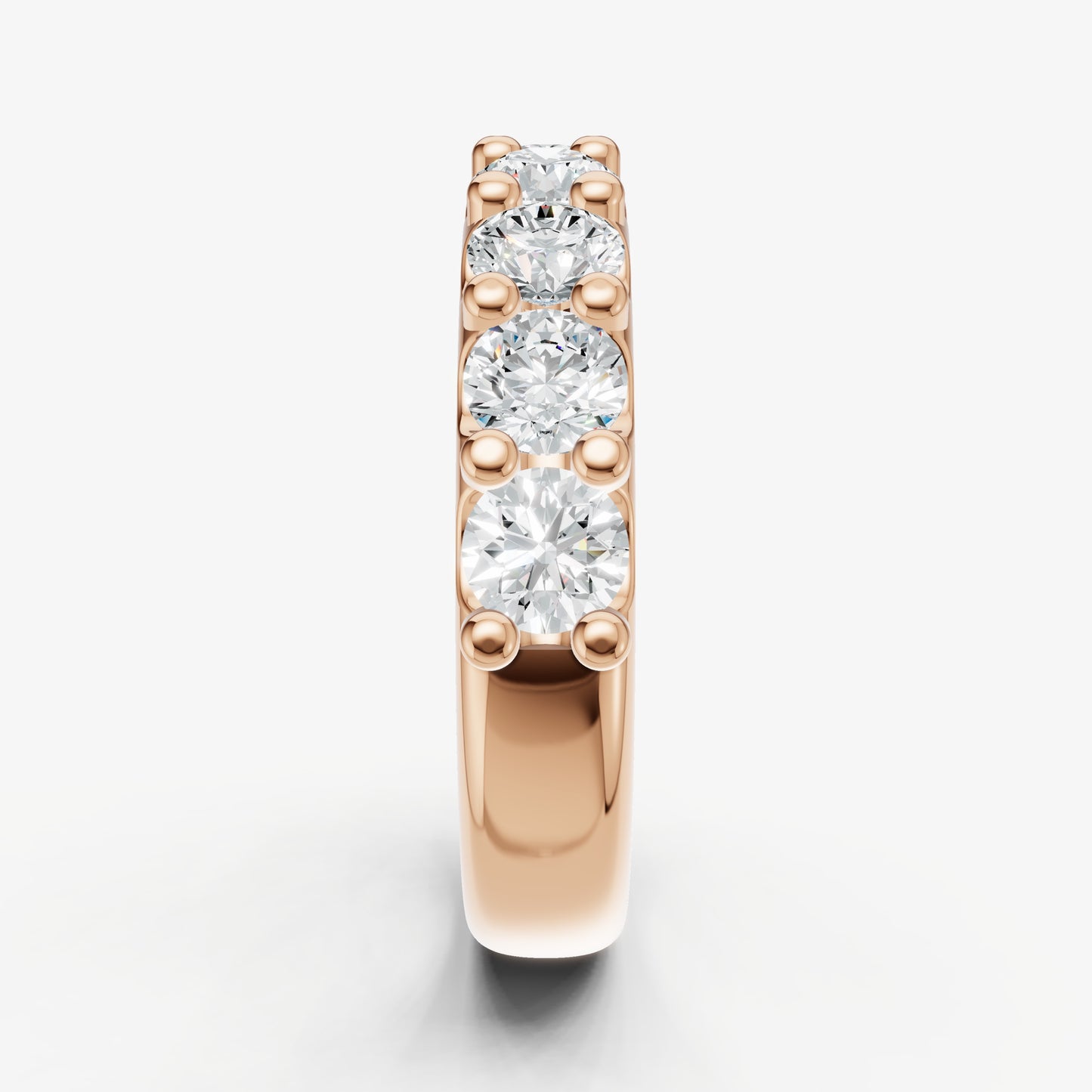 Shared Claw 0.25ct (25pt) Round Diamond Band