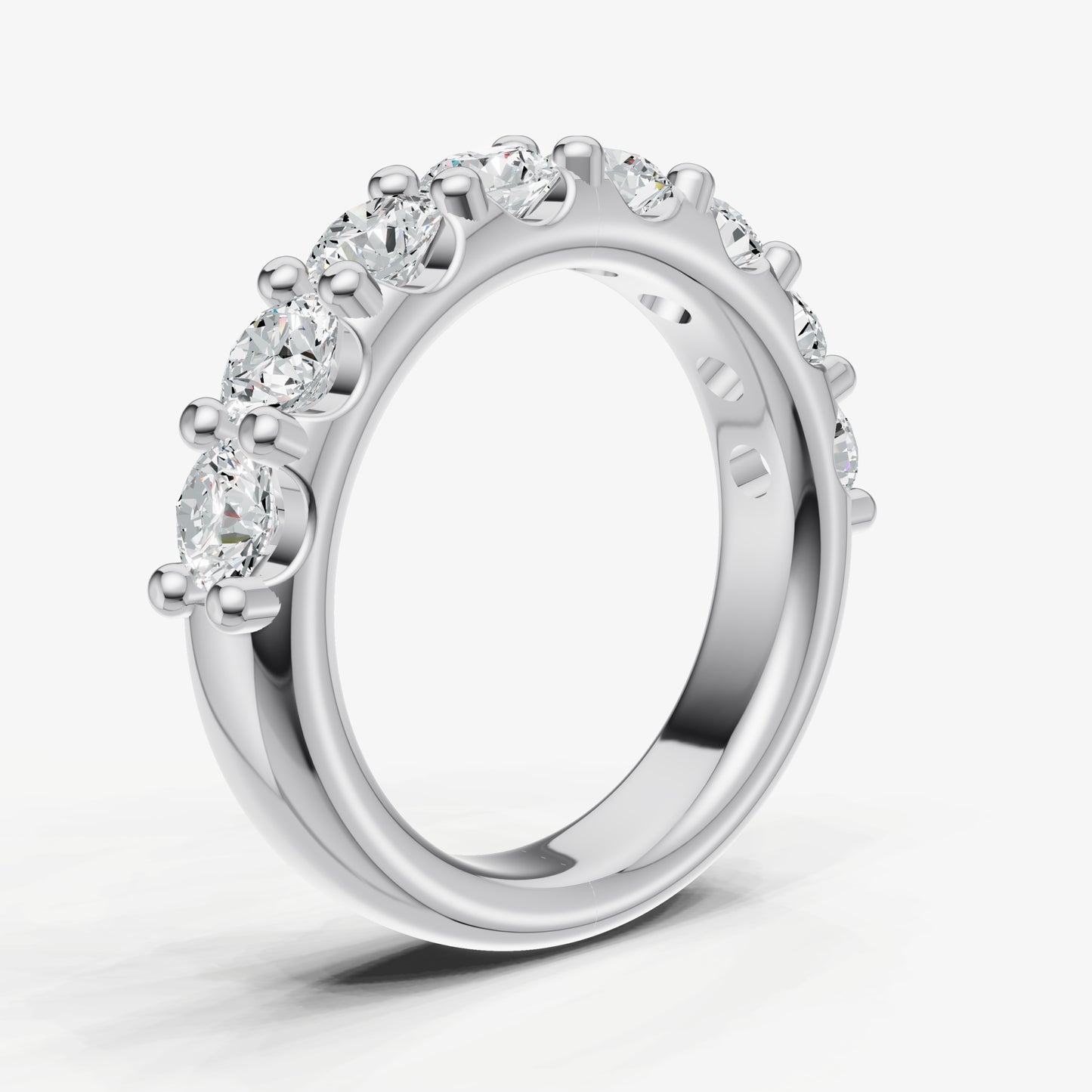 Shared Claw 0.25ct (25pt) Round Diamond Band