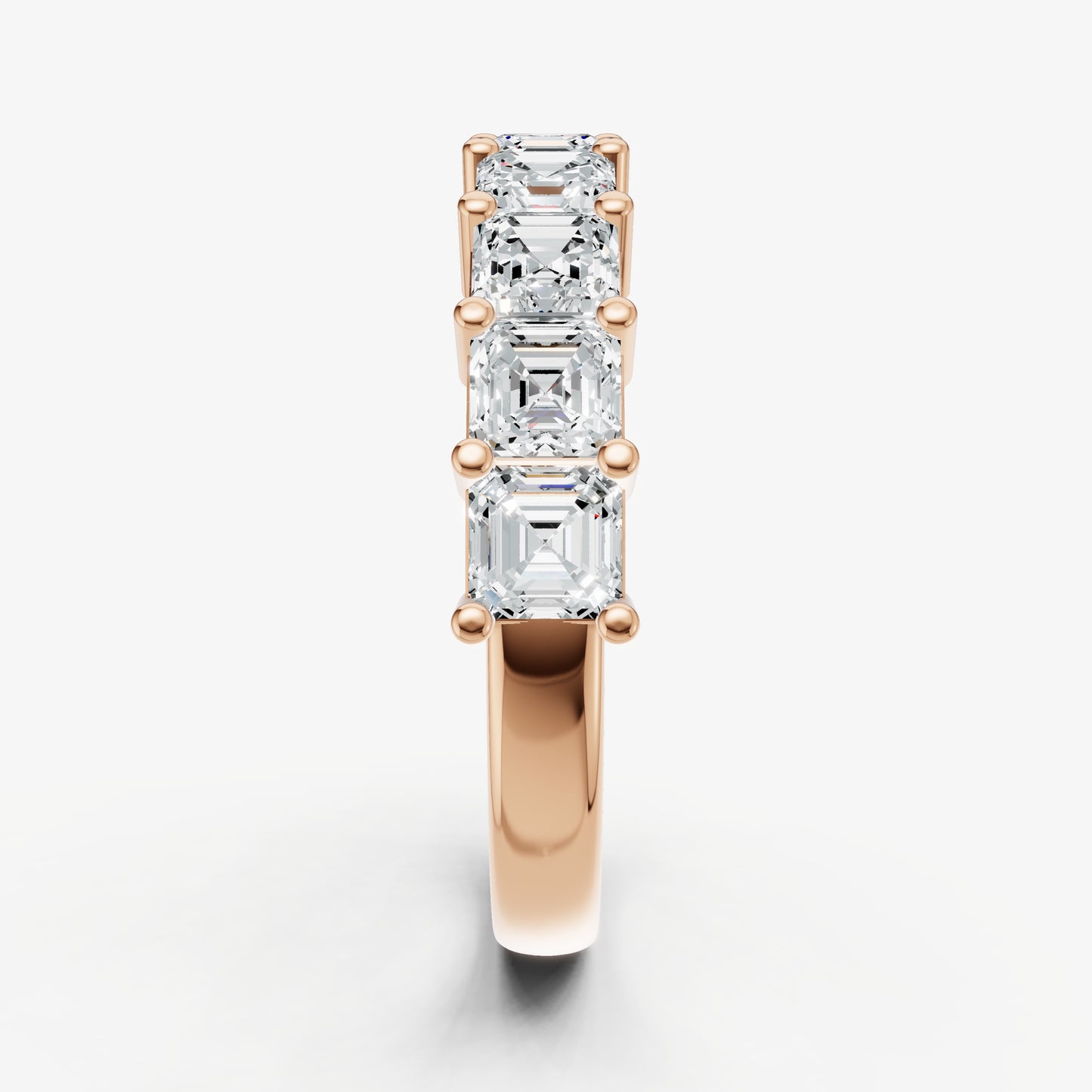 Asscher 30pt Prong Set Diamond Band