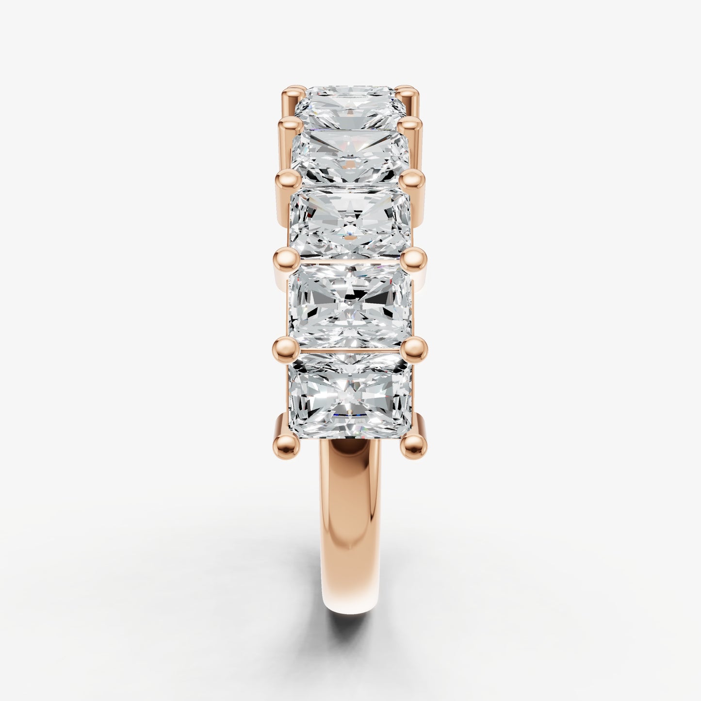 Radiant 15pt Prong Set Diamond Band