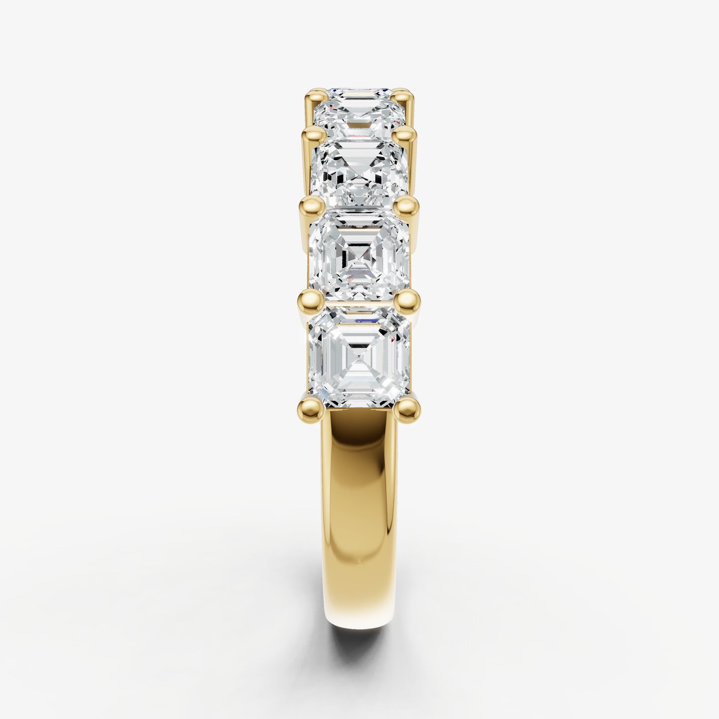 Asscher 30pt Prong Set Diamond Band