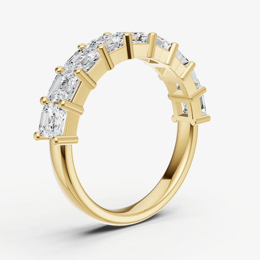 Prong Set Asscher 30pt Diamond Band