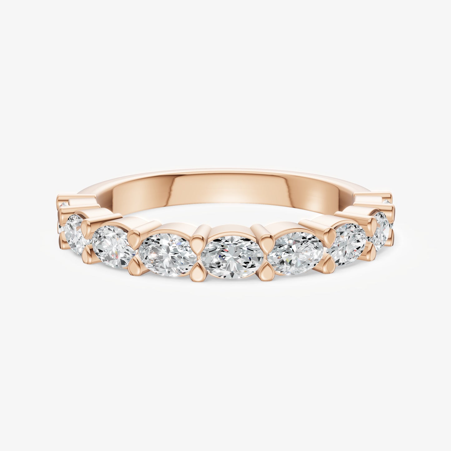 Prong Set East-West 0.10ct (10pt) Diamond Band