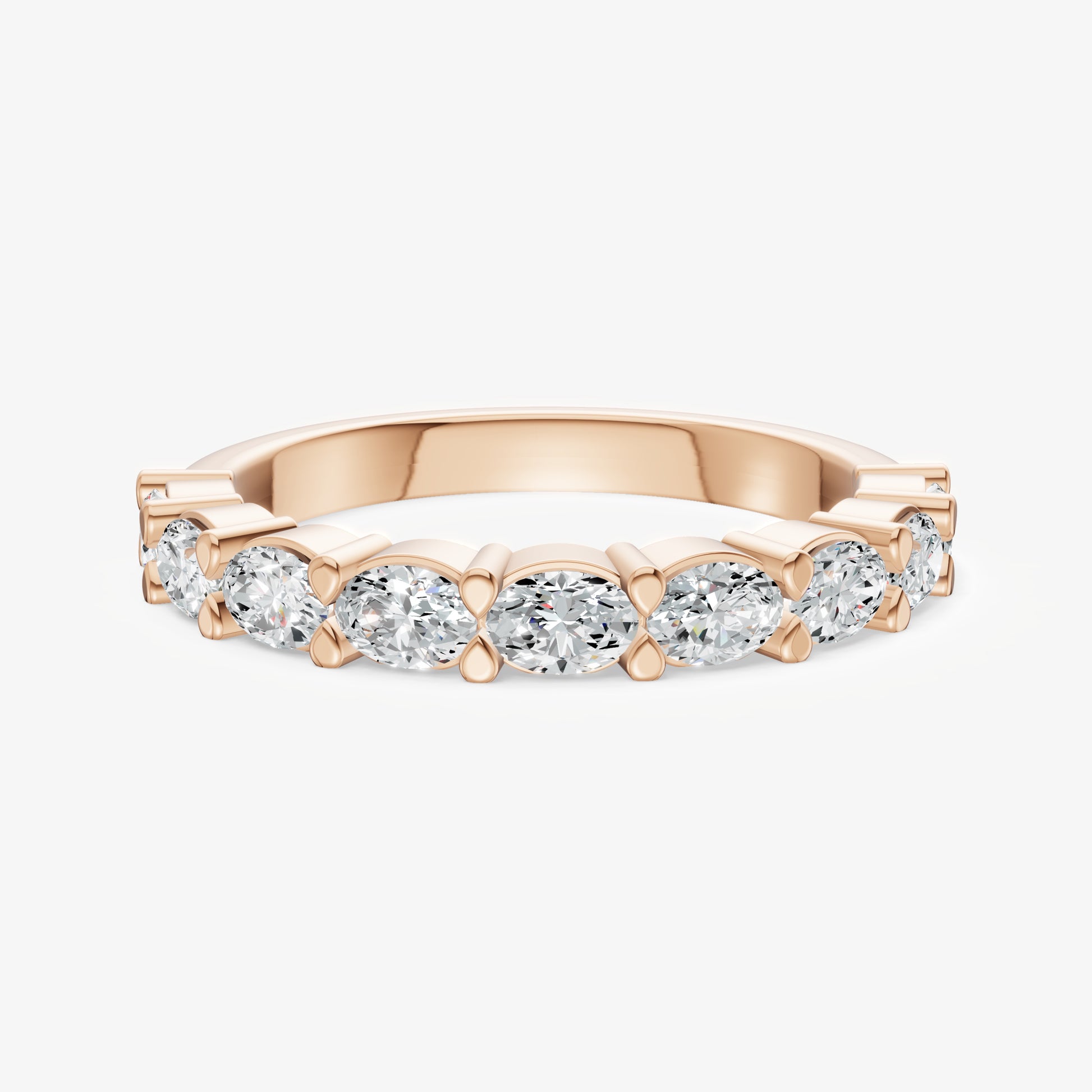Prong Set East-West 0.10ct (10pt) Diamond Band