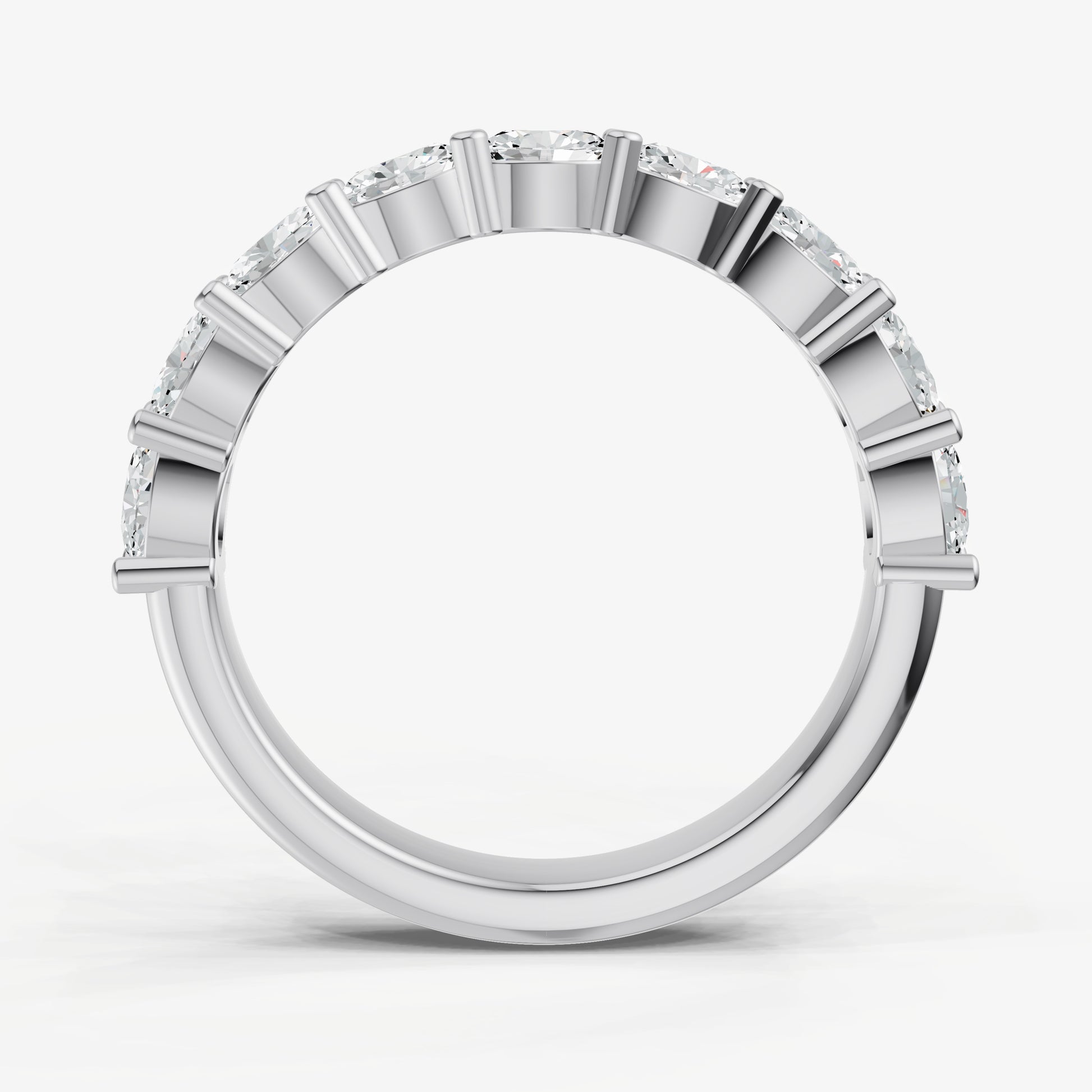 Prong Set East-West 0.10ct (10pt) Diamond Band