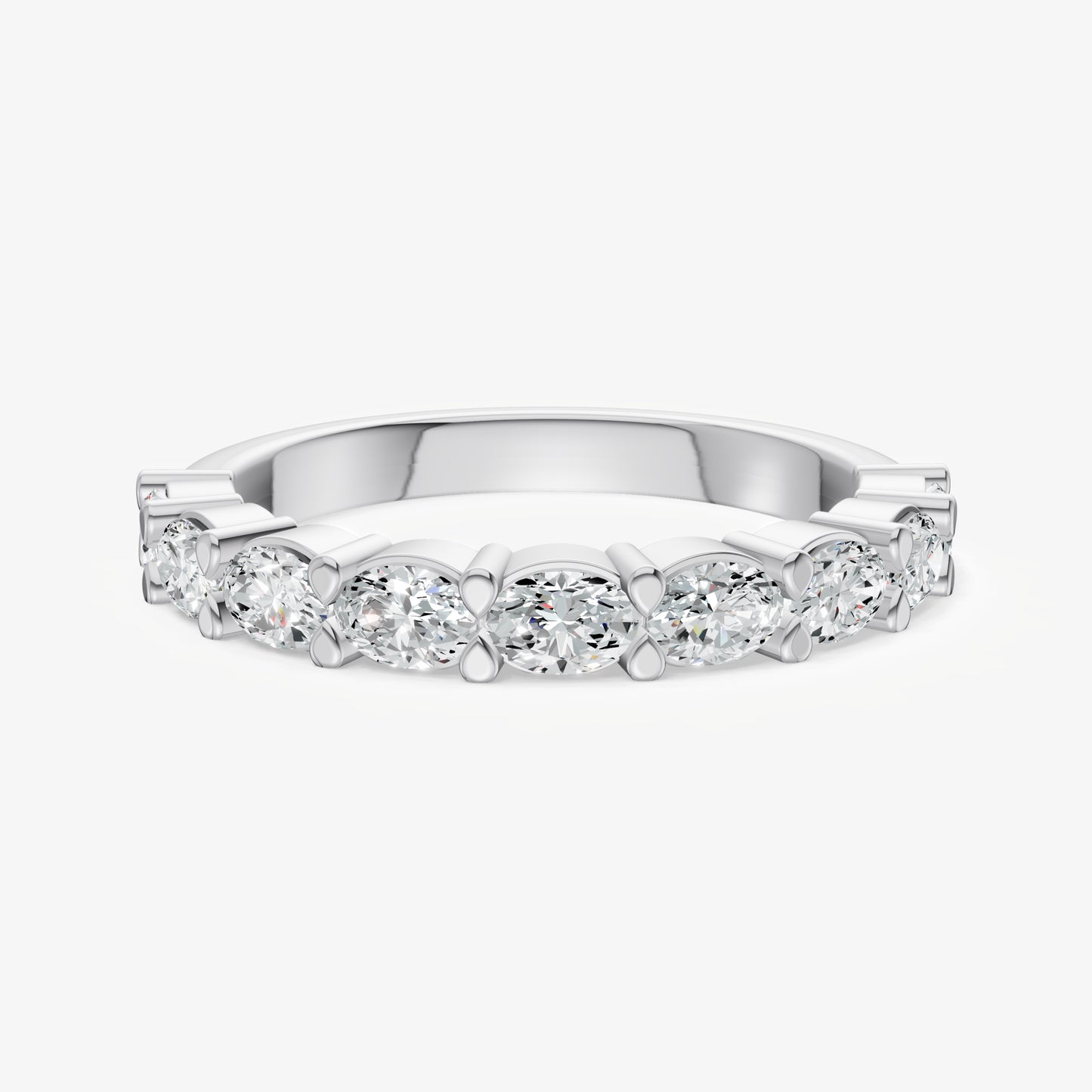Prong Set East-West 0.10ct (10pt) Diamond Band