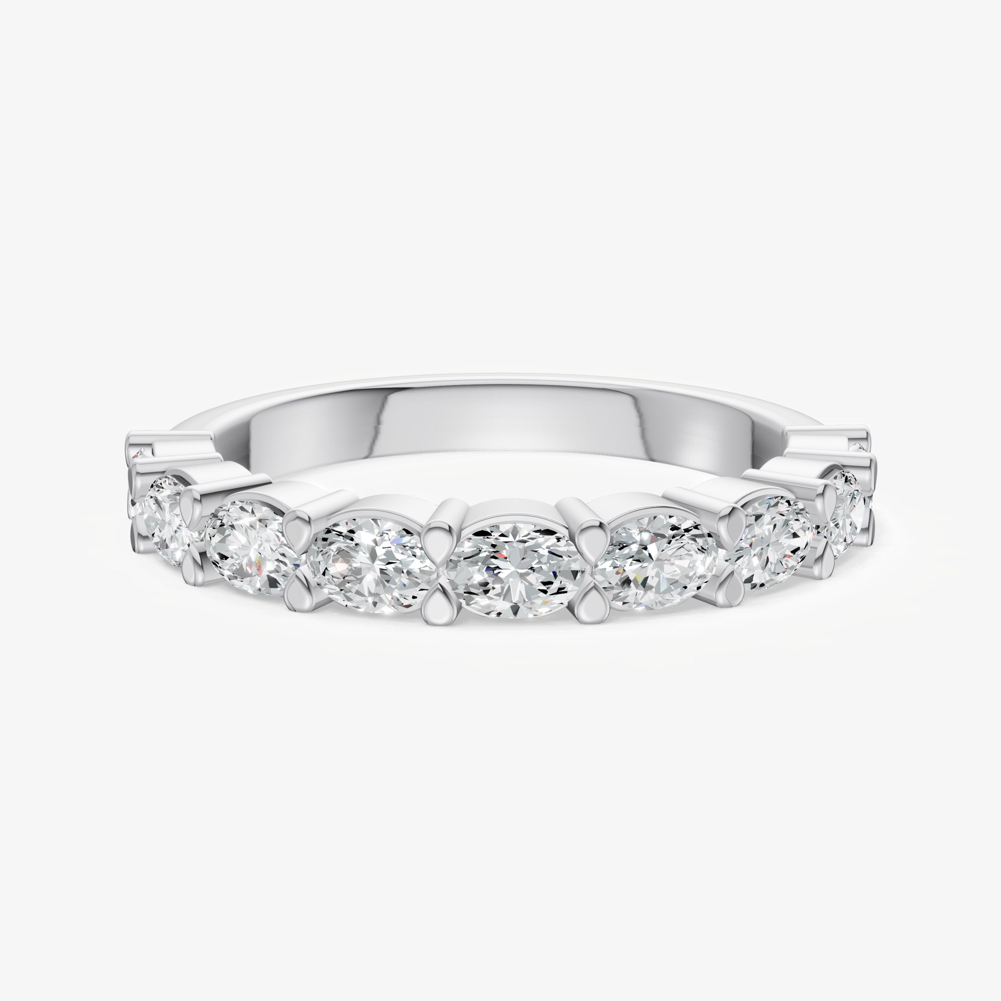 Prong Set East-West 0.10ct (10pt) Diamond Band