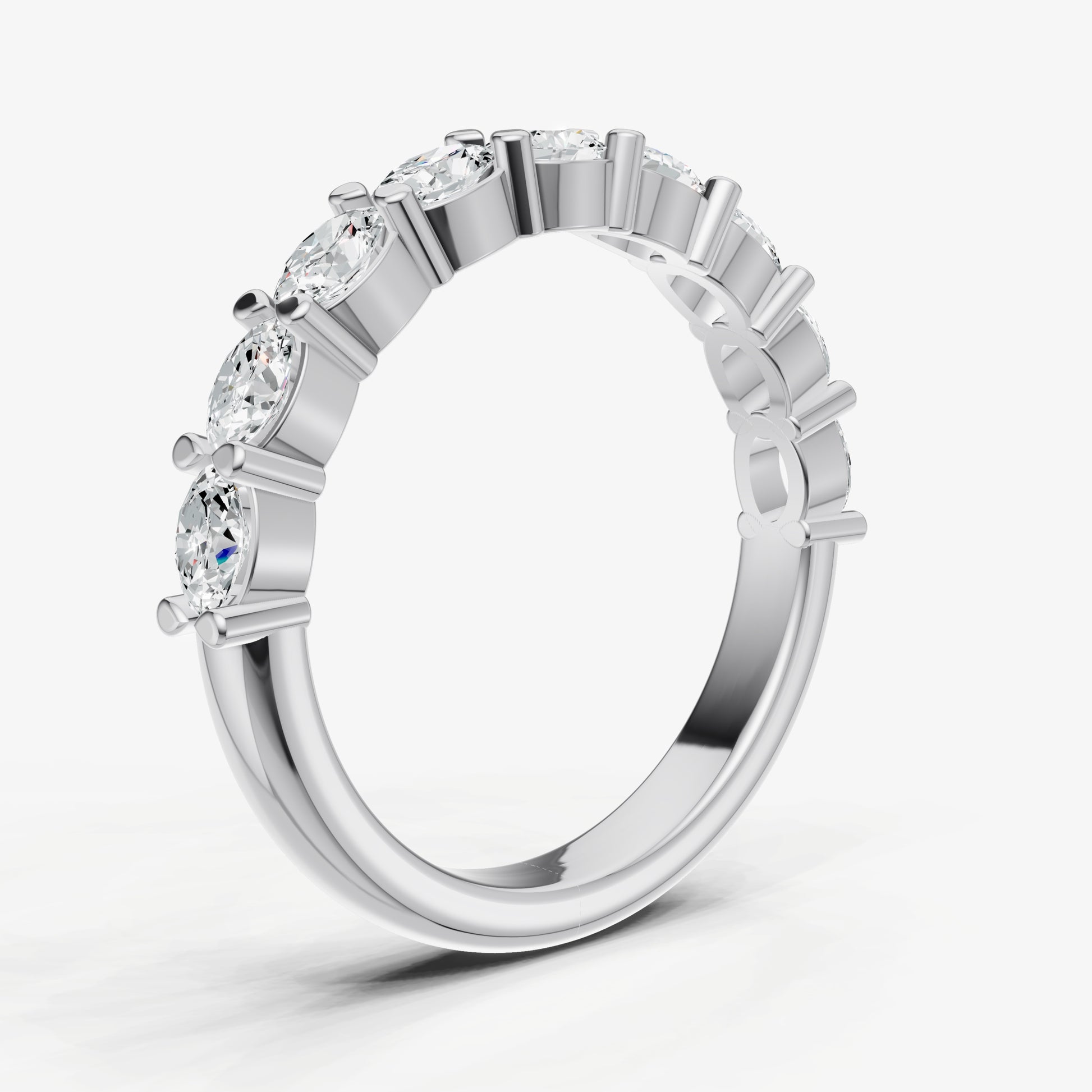 Prong Set East-West 0.10ct (10pt) Diamond Band