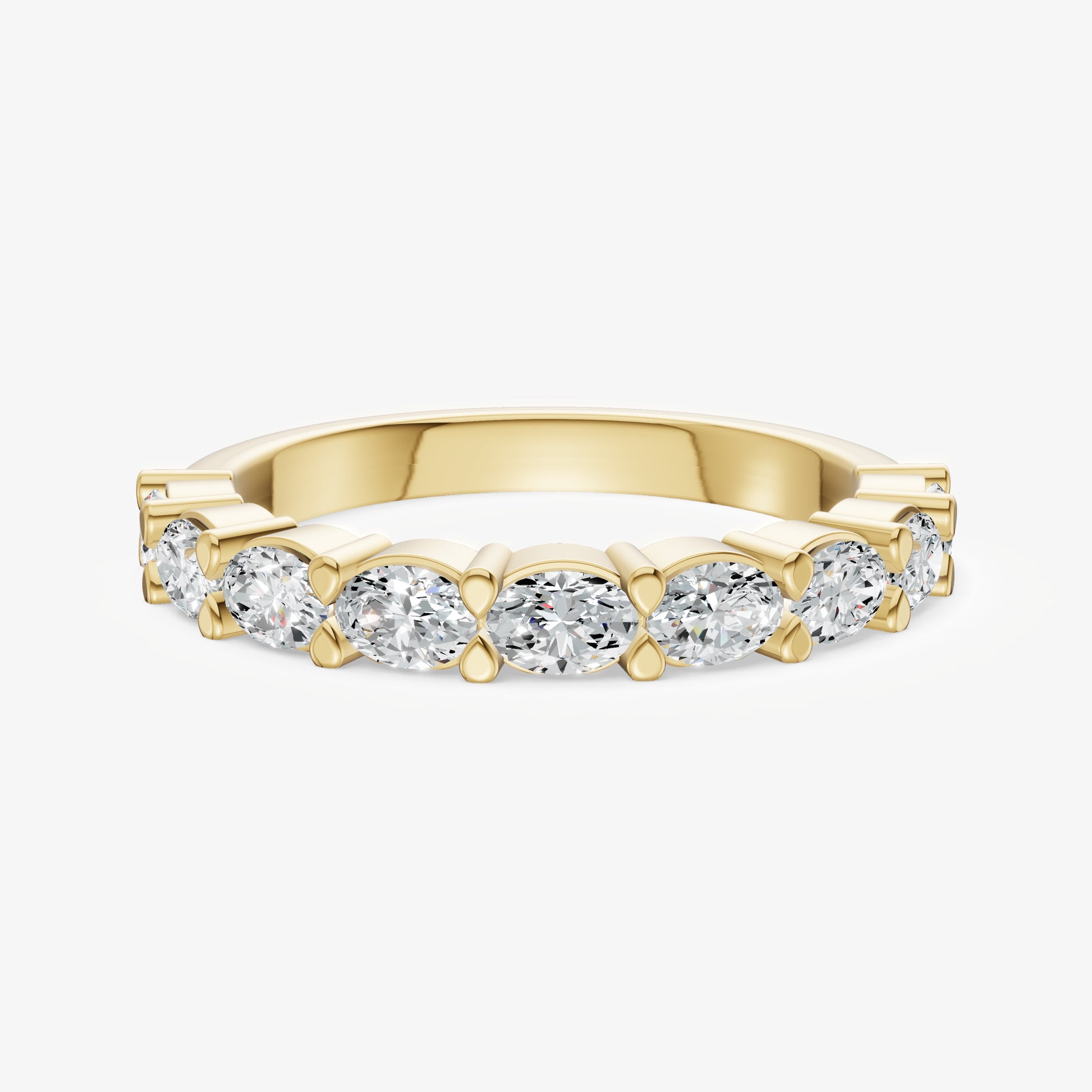 Prong Set East-West 0.10ct (10pt) Diamond Band
