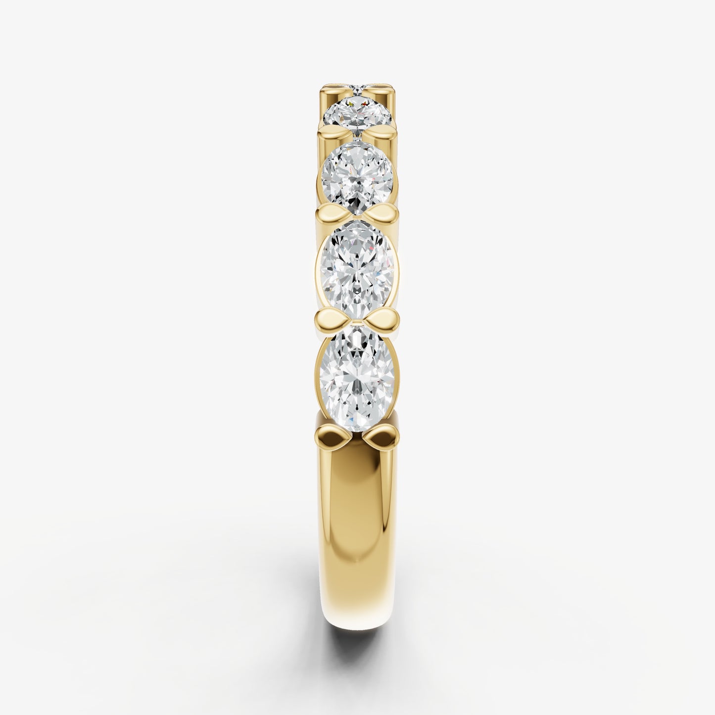 Prong Set East-West 0.10ct (10pt) Diamond Band