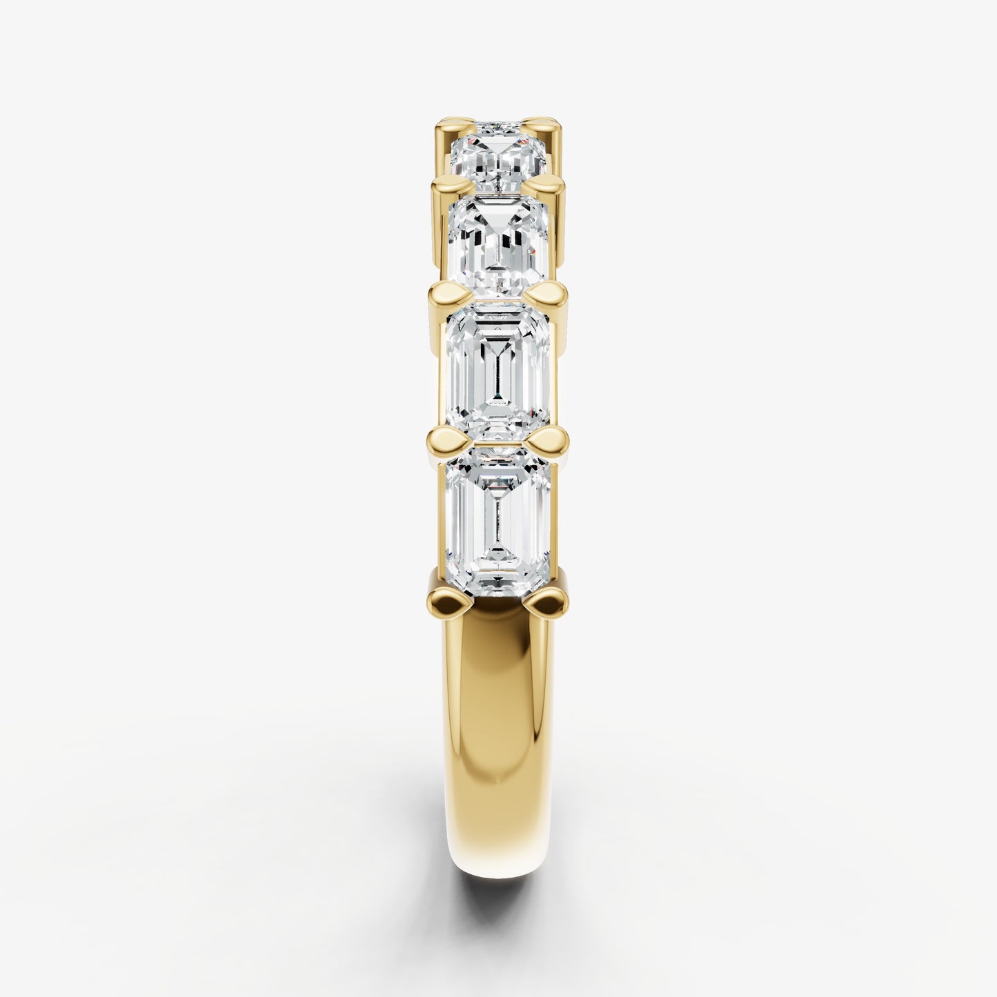 Prong Set East-West 0.15ct (15pt) Diamond Band