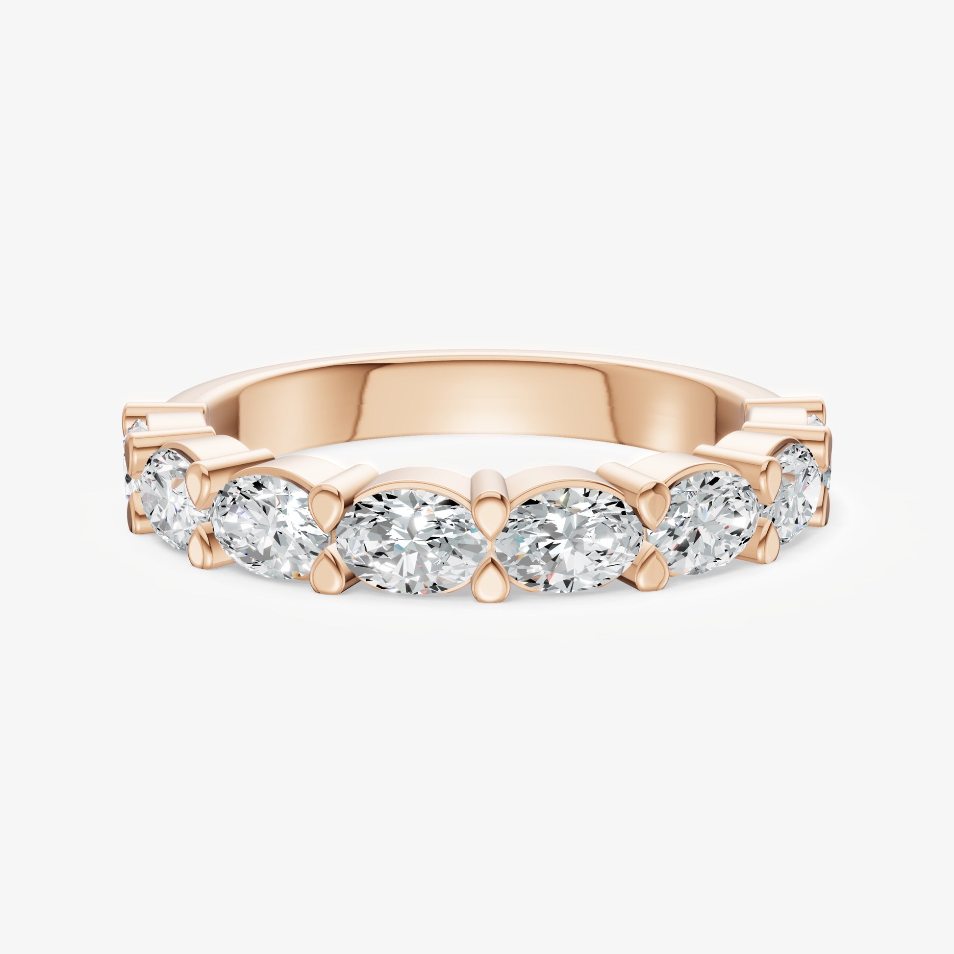 Prong Set East-West 0.15ct (15pt) Diamond Band