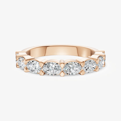 Prong Set East-West 0.15ct (15pt) Diamond Band