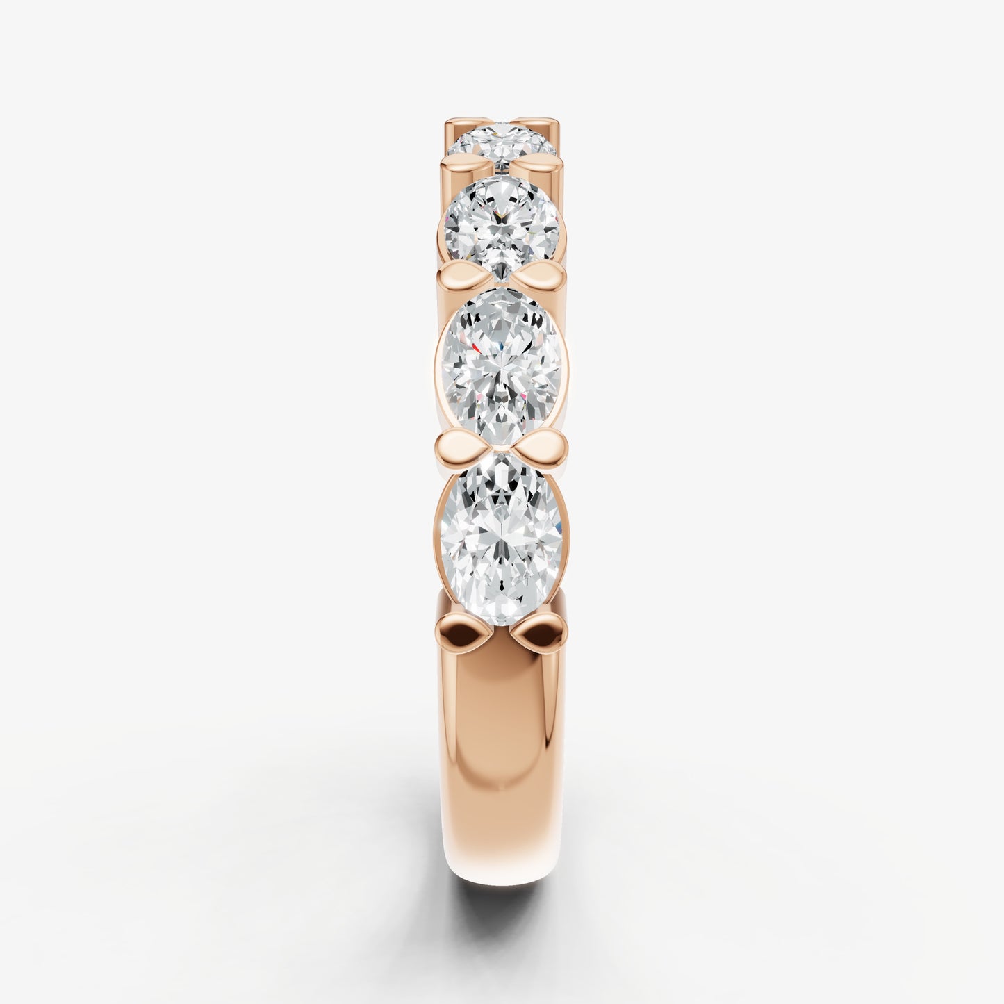 East-West Set Oval 15pt Diamond Band