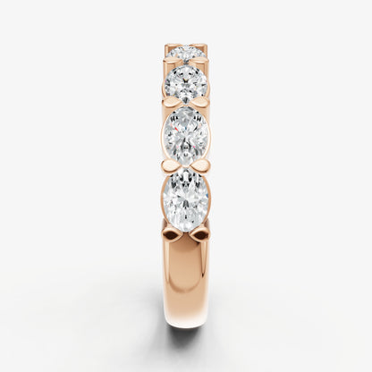 East-West Set Oval 15pt Diamond Band