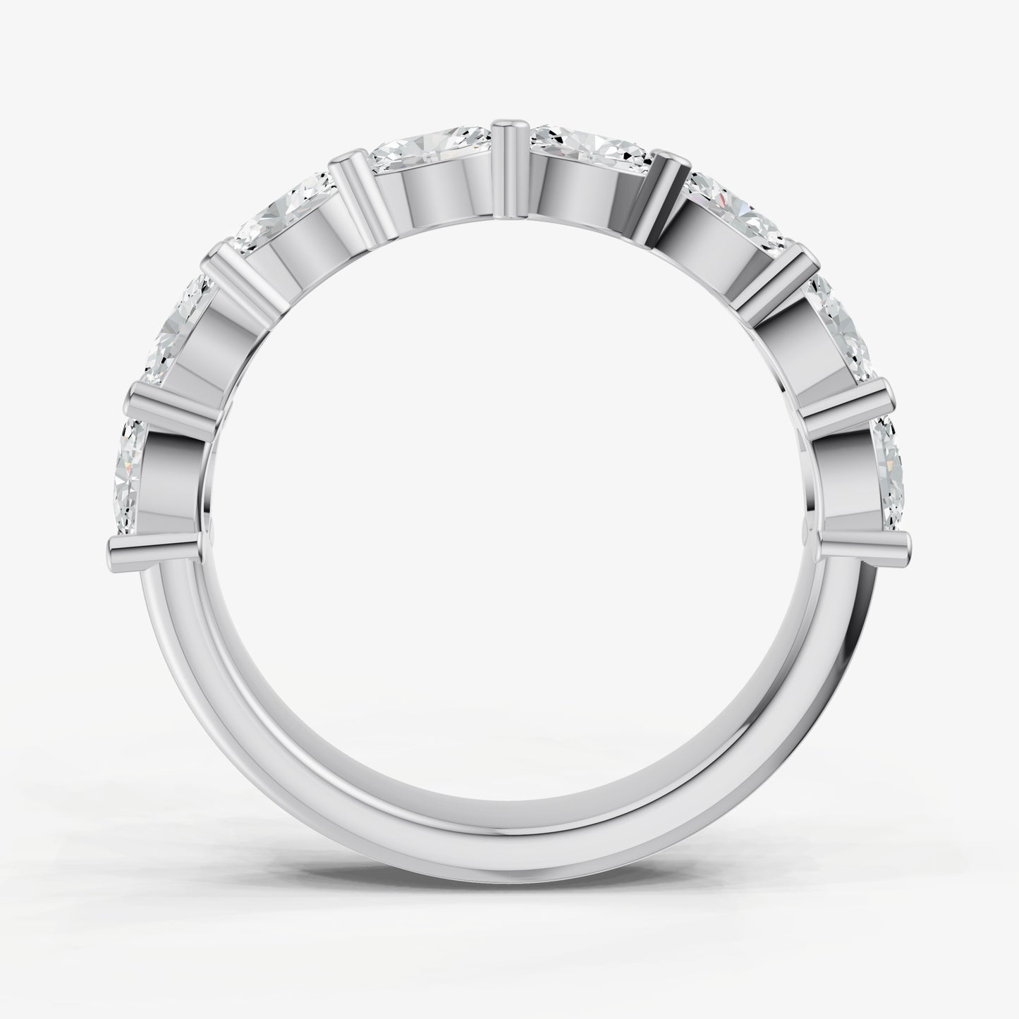 Prong Set East-West 0.15ct (15pt) Diamond Band