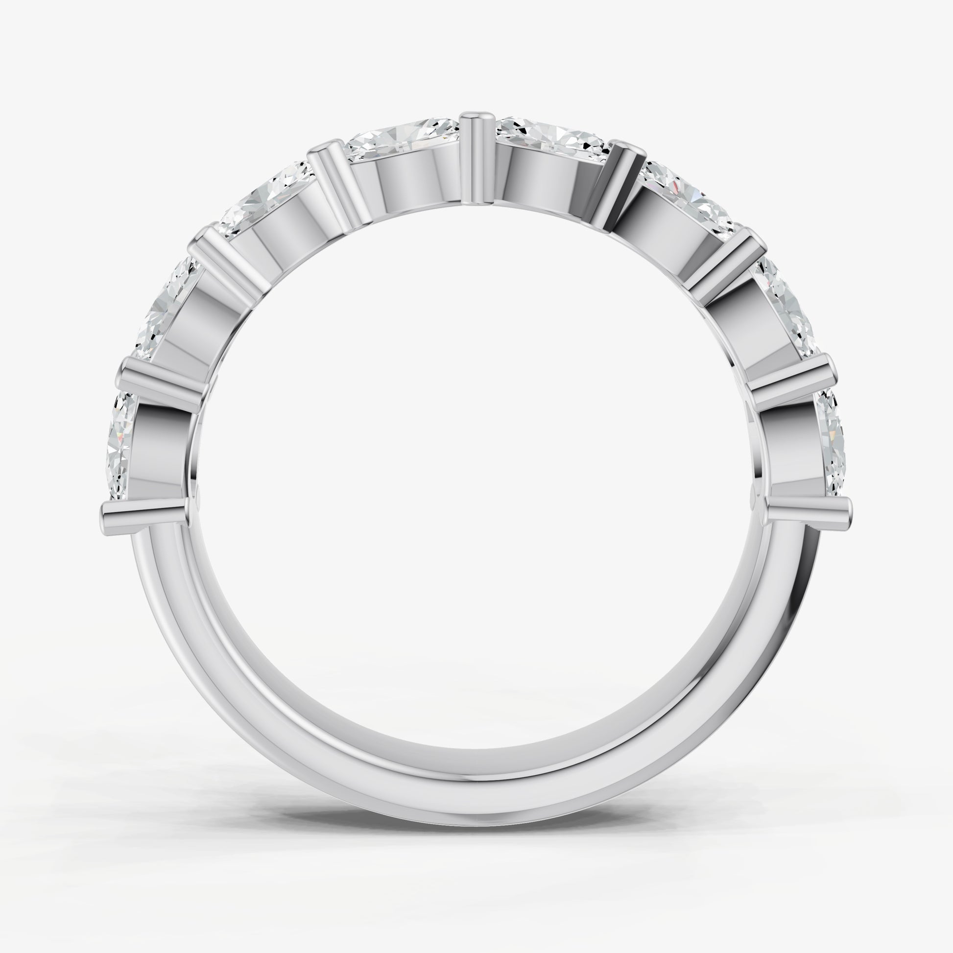Prong Set East-West 0.15ct (15pt) Diamond Band