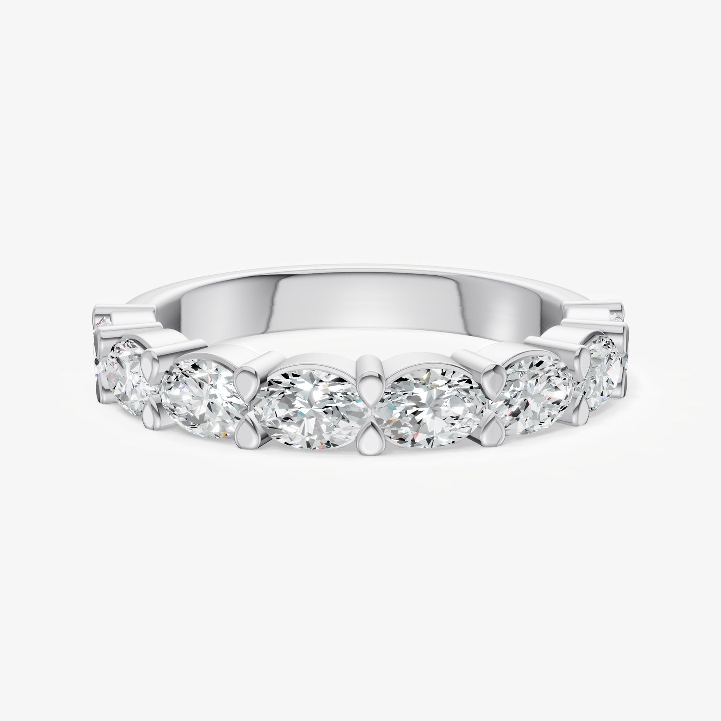 Prong Set East-West 0.15ct (15pt) Diamond Band
