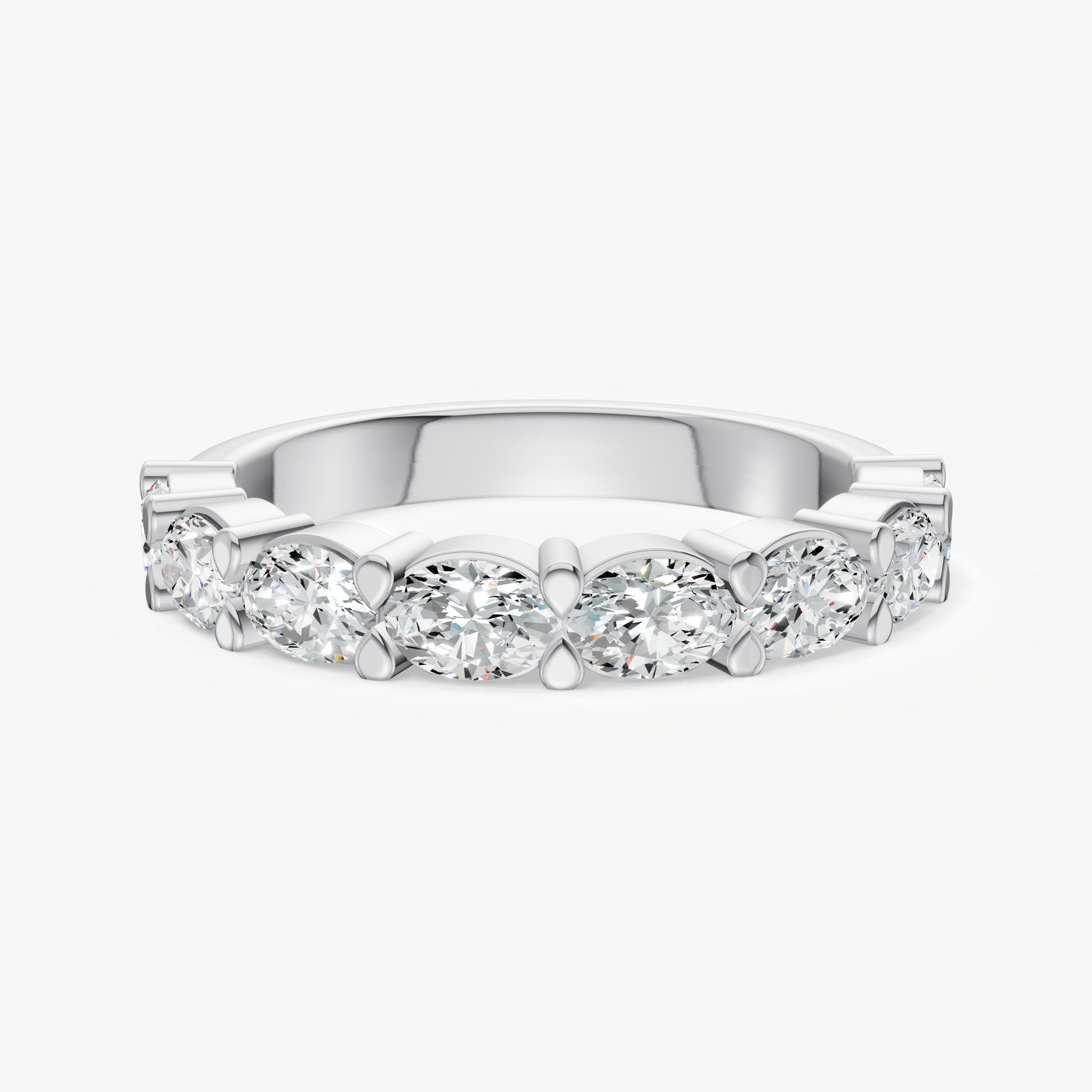 Prong Set East-West 0.15ct (15pt) Diamond Band