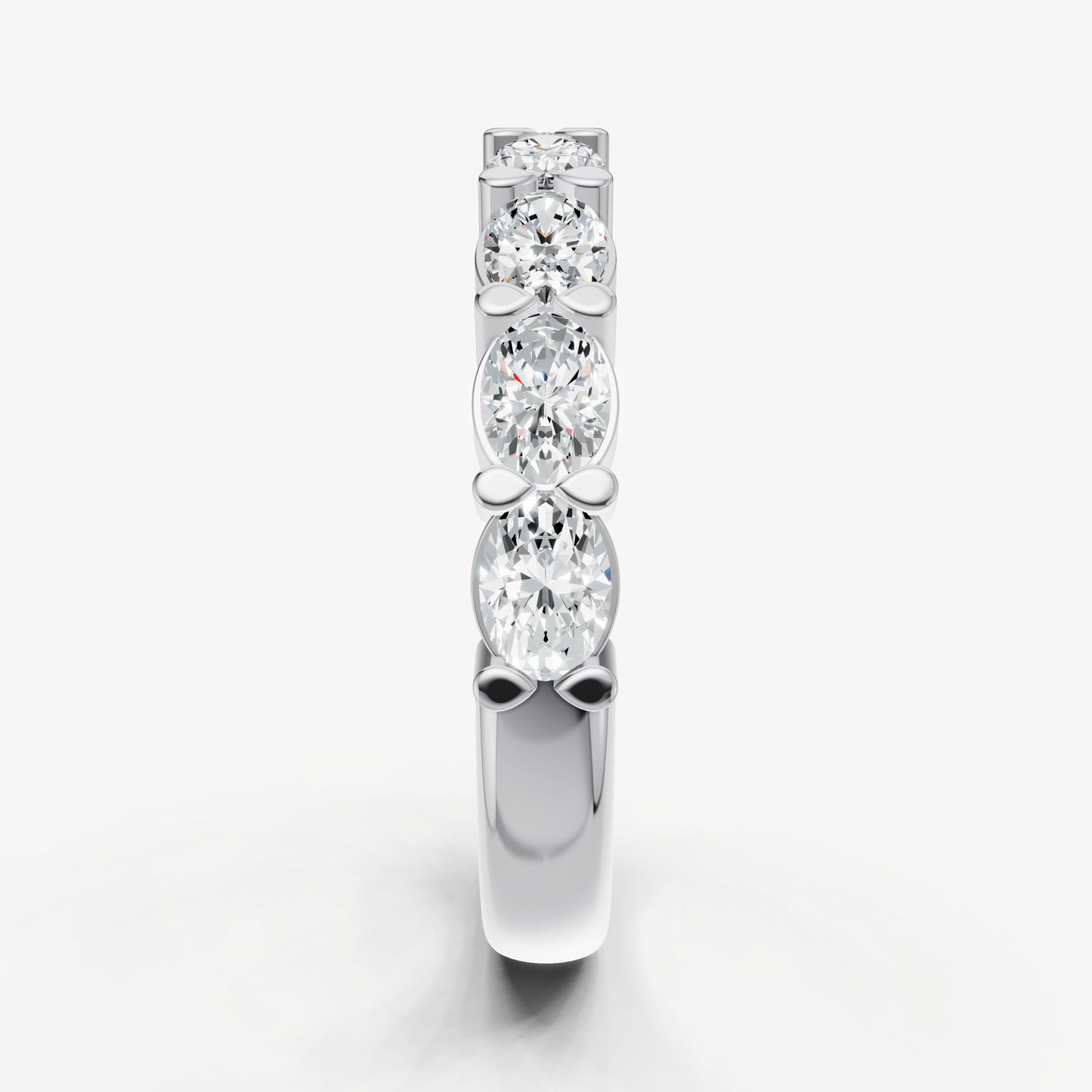 Prong Set East-West 0.15ct (15pt) Diamond Band