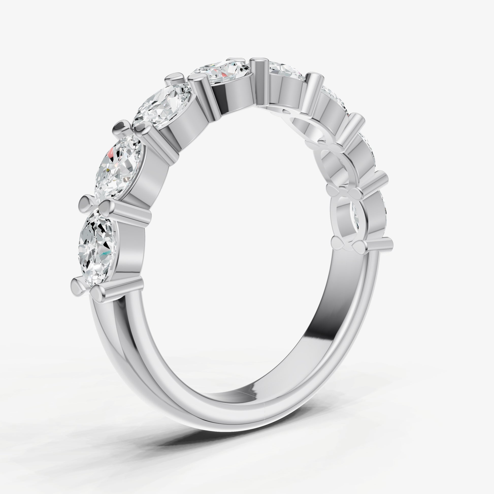 Prong Set East-West 0.15ct (15pt) Diamond Band