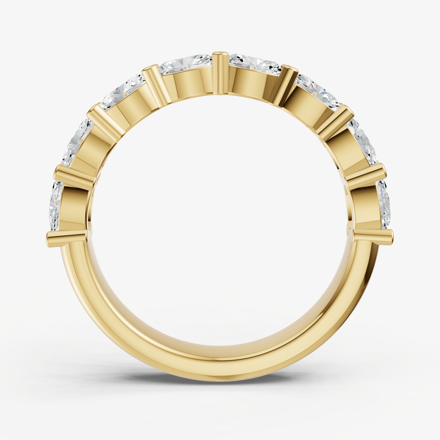 Prong Set East-West 0.15ct (15pt) Diamond Band