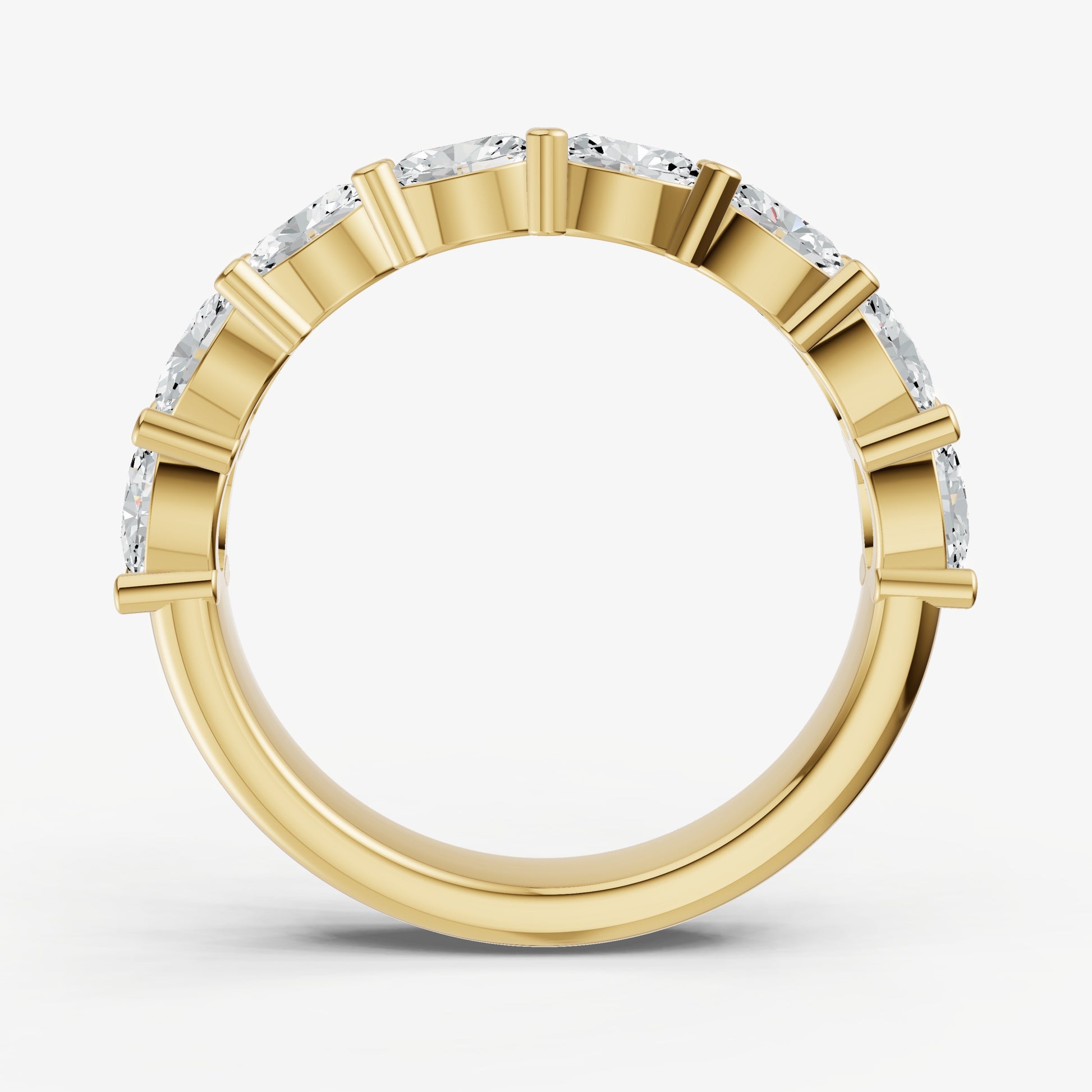 Prong Set East-West 0.15ct (15pt) Diamond Band