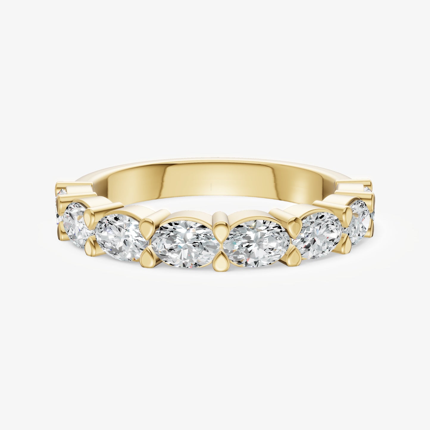 Prong Set East-West 0.15ct (15pt) Diamond Band