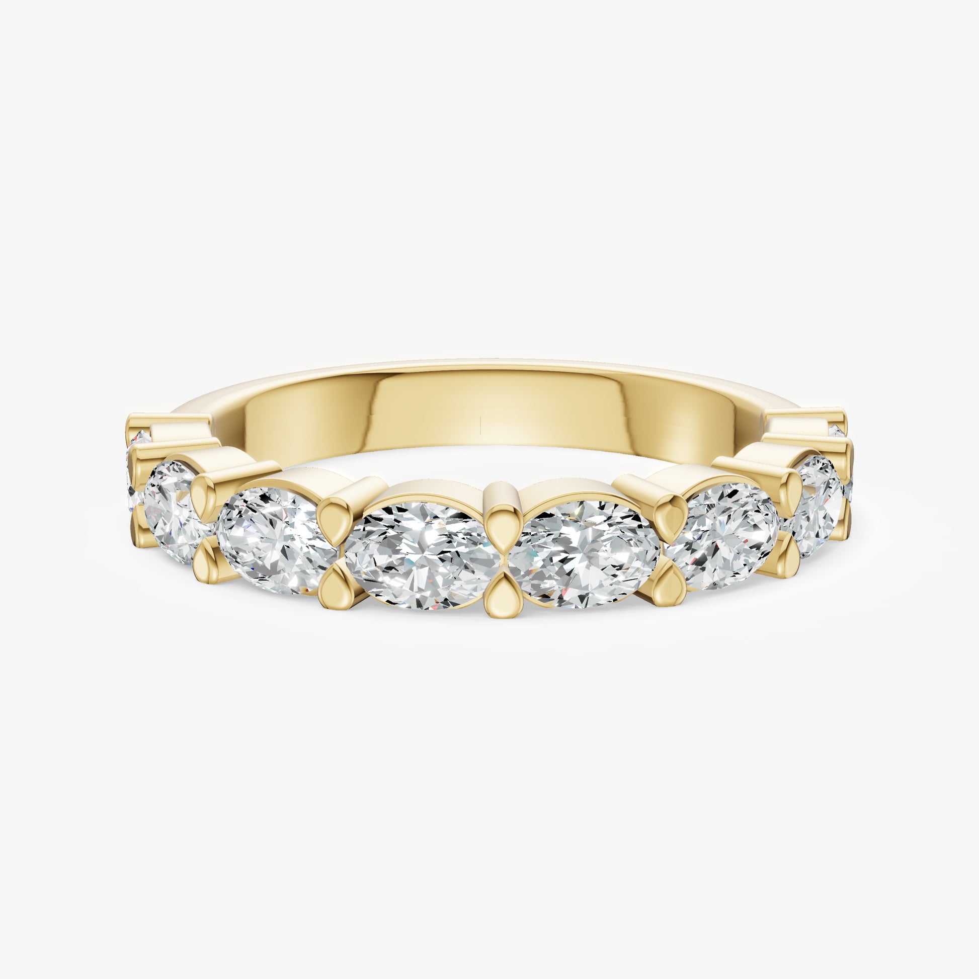 Prong Set East-West 0.15ct (15pt) Diamond Band